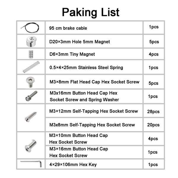 .Swapper DIY Kit Swapmod for Bambu Lab A1– Hardware Bundle Screws/Magnets/Blade cable 3mf Files Sold Separately | Build Your Own Automatic Plate Changer