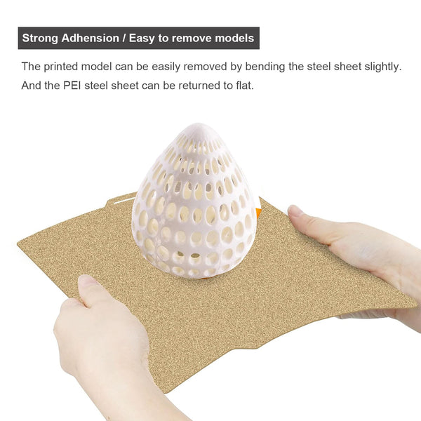 PEI Build Plate for Anycubic Kobra 3/Kobra 3 Combo - 256x268mm Double Sided Textured PEI Sheet | Ultra-Strong Adhesion for PLA, PETG, ABS, TPU | No Glue Needed | Flexible Magnetic Steel Plate